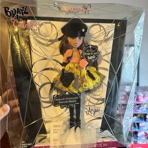 Bratz Collector Doll with Yellow and Black Outfit Porcelain Bratz Doll